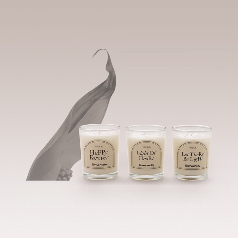 Emma Molly Ego Nến Thơm Set 3 Cây – Light of Heart, Happy Forever & Carefree