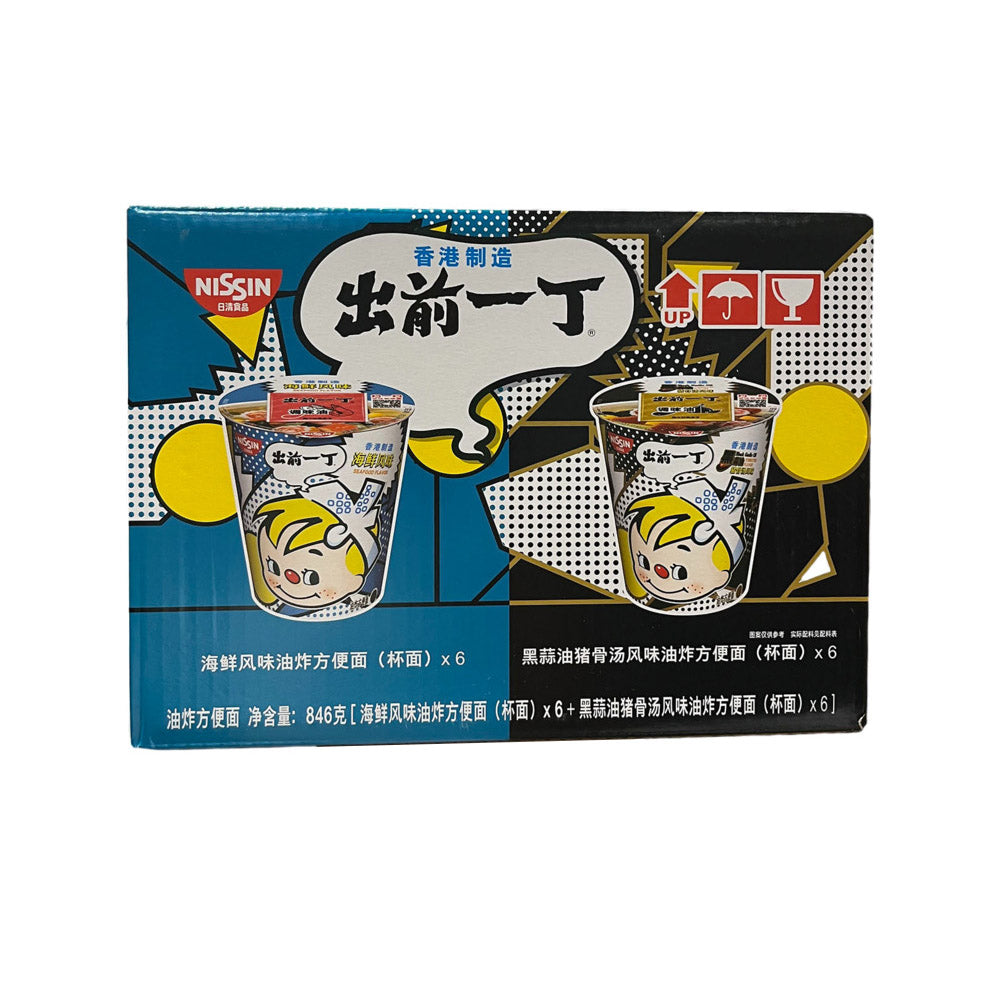 Nissin-Demae-Iccho-Cup-Noodles-–-Seafood-&-Black-Garlic-Oil-Tonkotsu,-12-Cups-(846-g)-–-Limited-Import-1