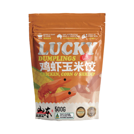 Lucky Dumplings Chicken, Prawn & Corn Dumplings 500g
