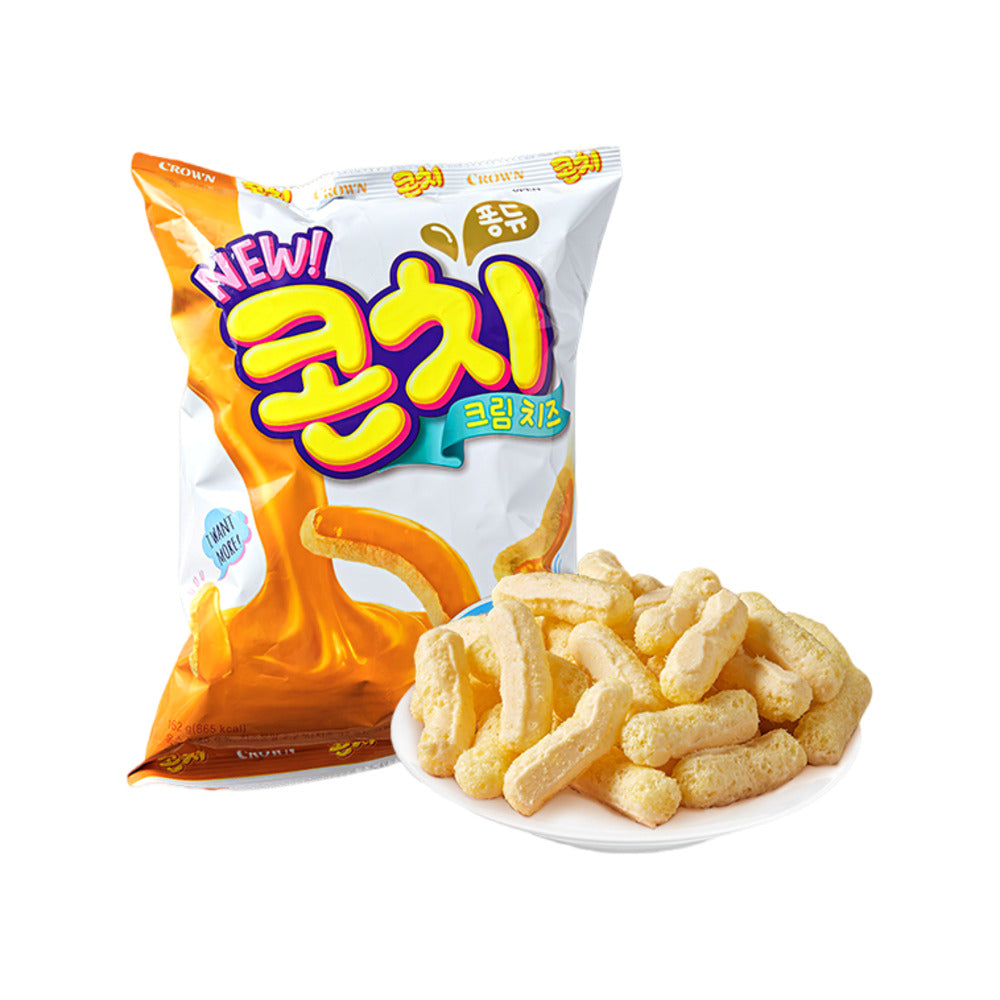 Crown-Puffed-Corn-Sticks-–-Cream-Cheese-Flavor-110g---Korean-Corn-Cheese-Snack-1
