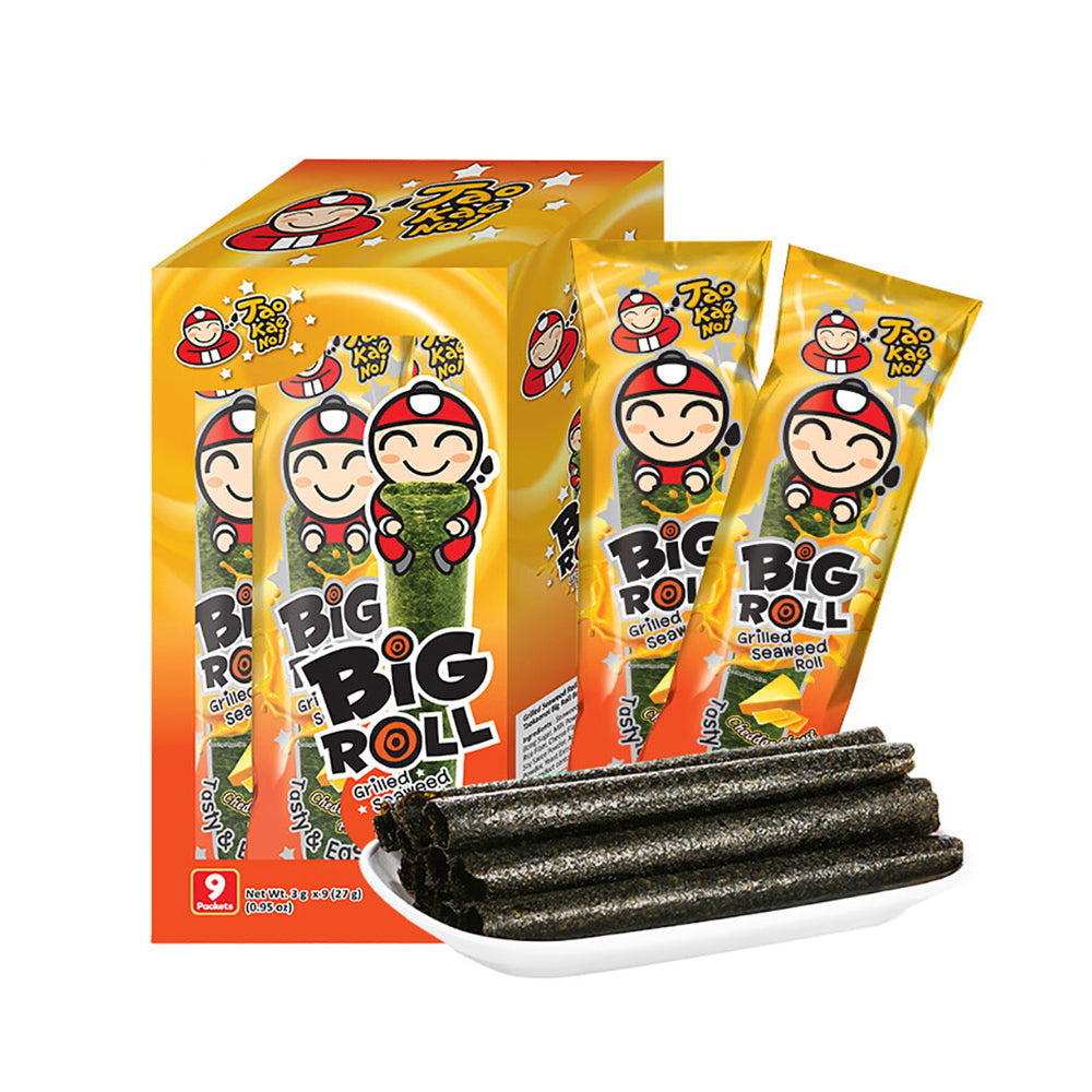 Tao Kae Noi Big Roll Rong Biển Sấy Giòn 27 g – snack rong biển phô mai Cheddar