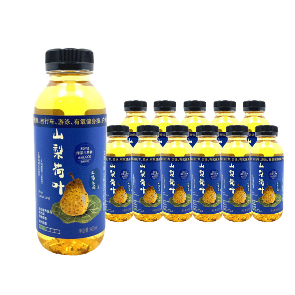 Youke-Leyuan-Pear-Lotus-Leaf-Water-–-400ml-x-12-Bottles---Refreshing-Herbal-Drink-1