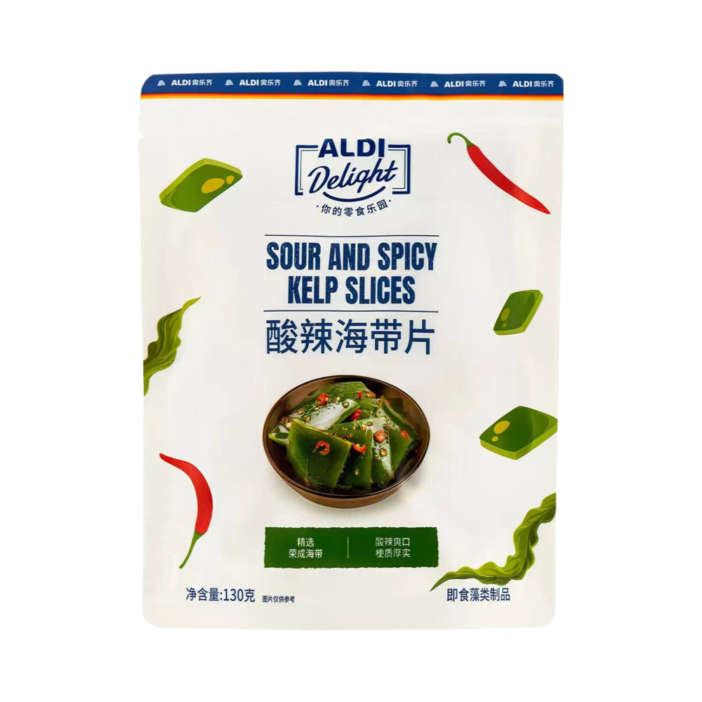 ALDI-Delight-Sour-&-Spicy-Kelp-Slices-130g-–-Limited-Import---Ready-to-Eat-Pickled-Seaweed-Snack-1