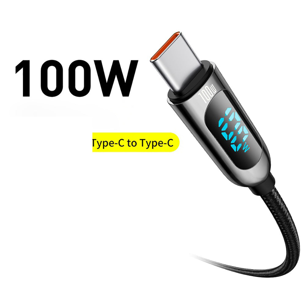 Cáp Sạc Nhanh Baseus USB-C to USB-C 2 m – sạc nhanh 100W, hiển thị công suất