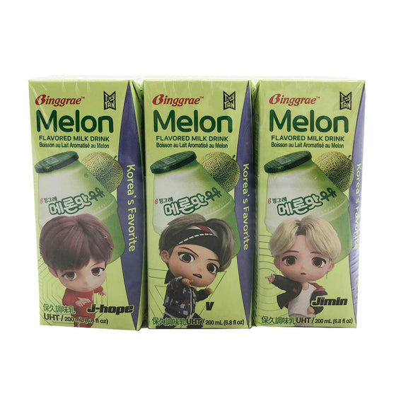 Sữa uống liền Binggrae vị Dưa Lưới 200 ml × 6 hộp – thơm mát bổ dưỡng