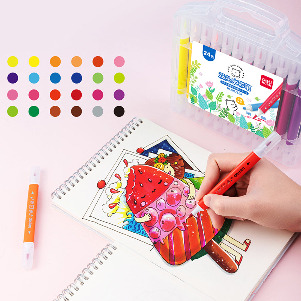 Deli-24-Color-Dual-Tip-Watercolor-Markers-1