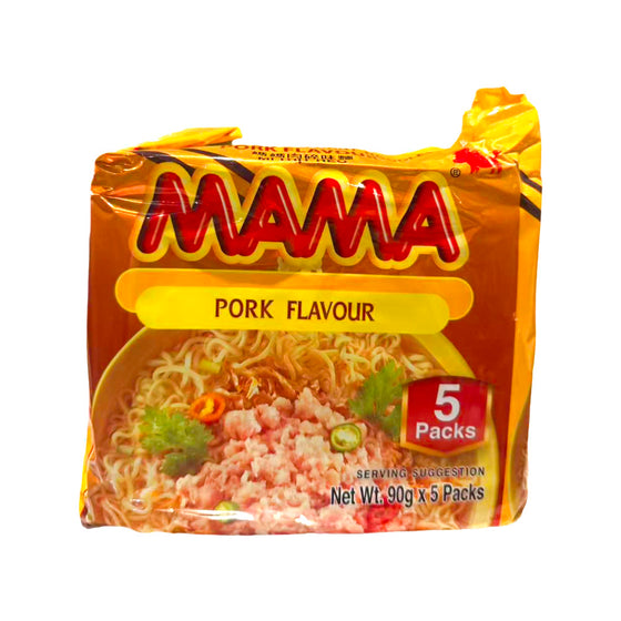 Mama Pork Flavour Instant Noodles 90g x 5 Packs