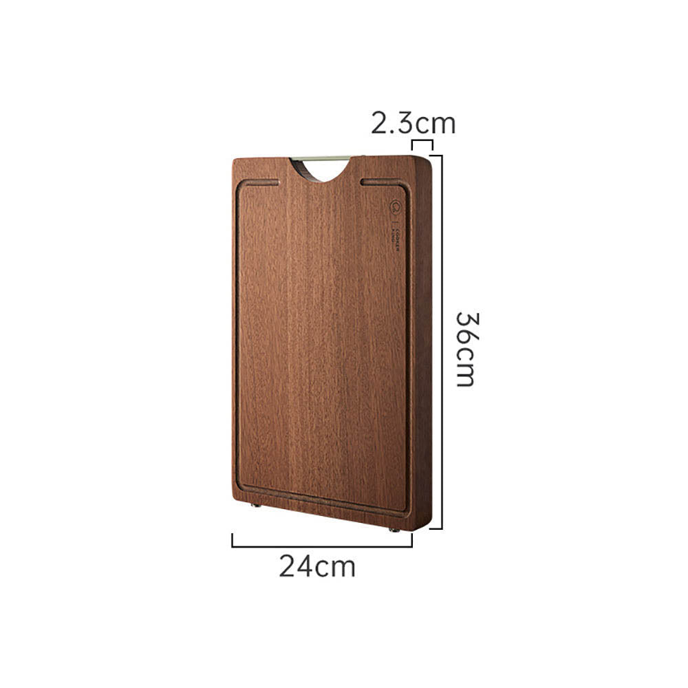 Thớt Gỗ Wenge Cooker King Lechu 36×24×2,3 cm – chống trượt, rãnh hứng nước