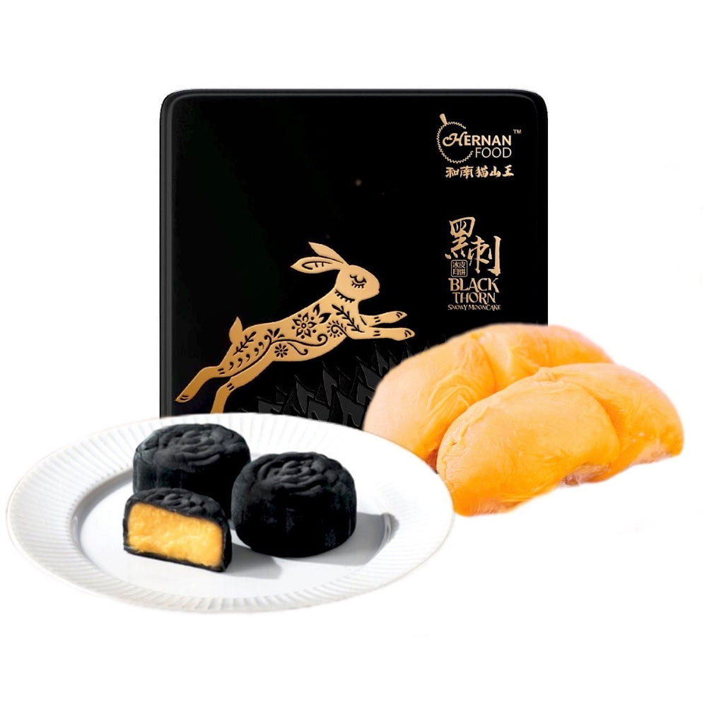 Bánh Trung Thu Vỏ Tuyết Sầu Riêng Black Thorn Hernan 240 g – vị sầu riêng béo mịn
