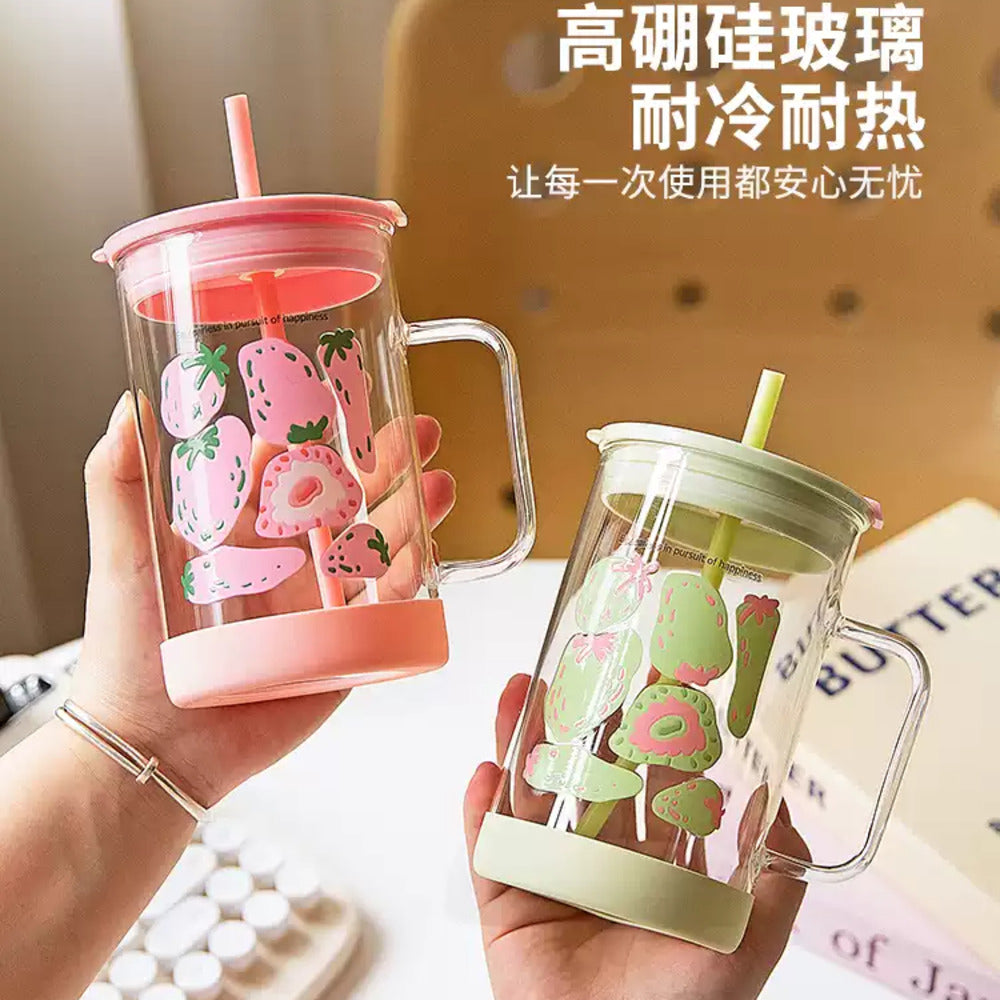 Modern-Housewife-Borosilicate-Glass-Straw-Mug-–-Heat-&-Cold-Resistant,-Green-670ml---Reusable-Iced-Coffee-&-Smoothie-Cup-1