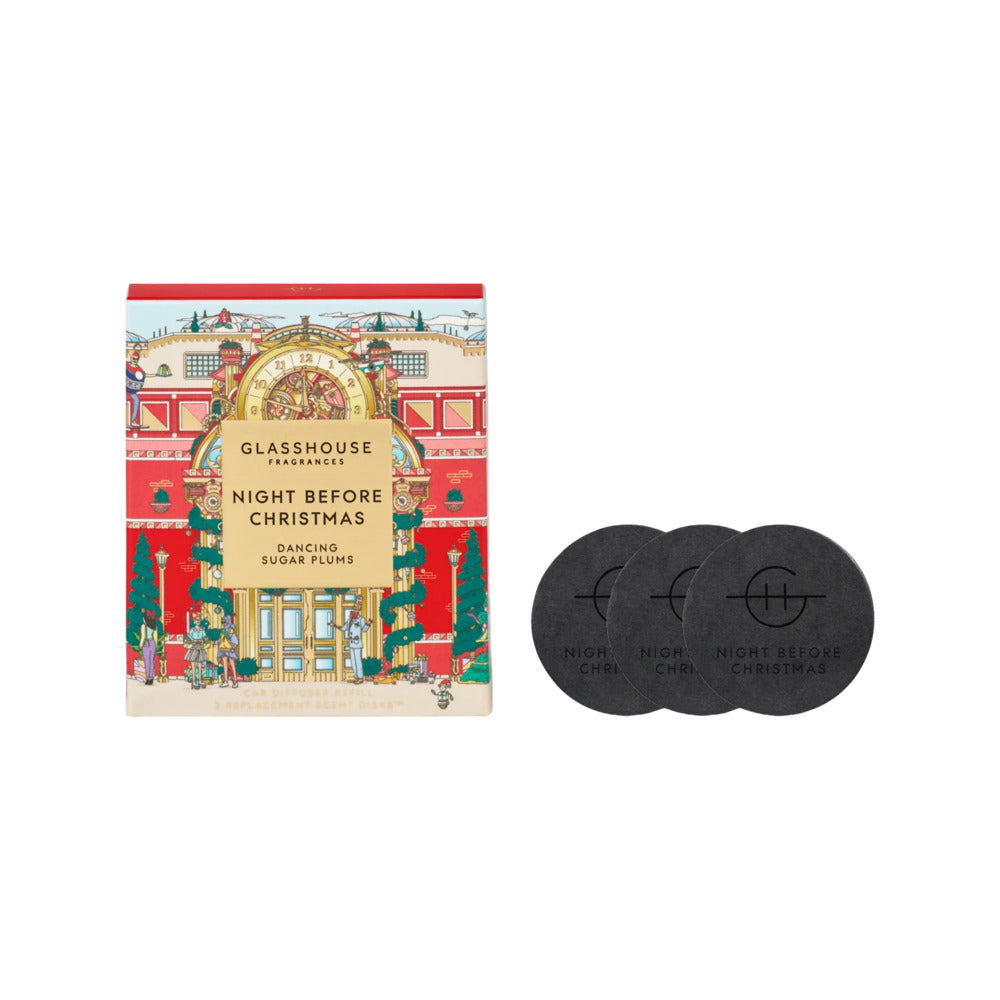 Glasshouse-Fragrances-Night-Before-Christmas-Replacement-Scent-Disks-–-3-Pack-(2025-Christmas-Gift-Box)---Car-Diffuser-Refills-1