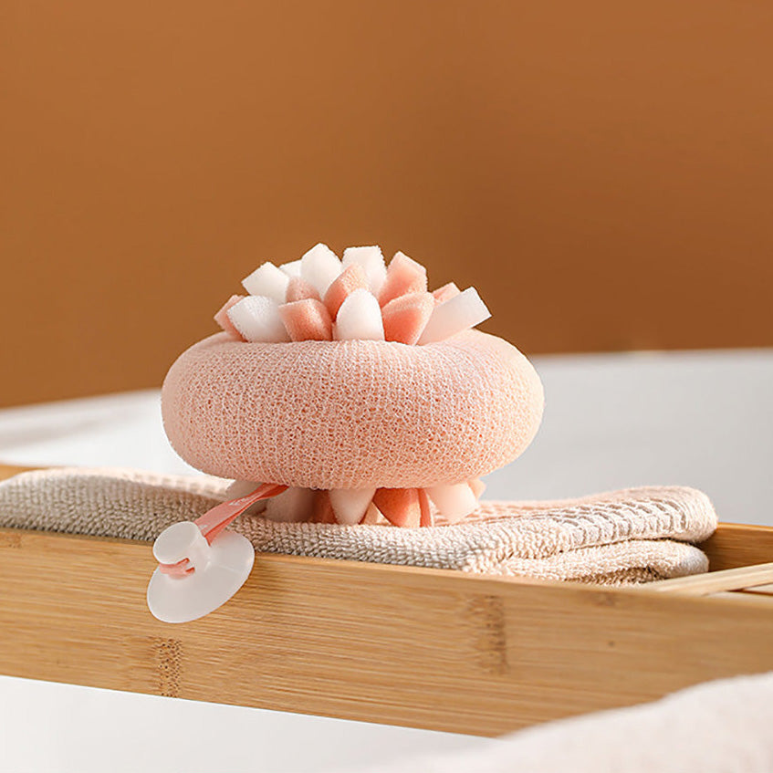 Bông Tắm Cánh Hoa FaSoLa 1 miếng (Hồng) – bọt mịn, massage thư giãn