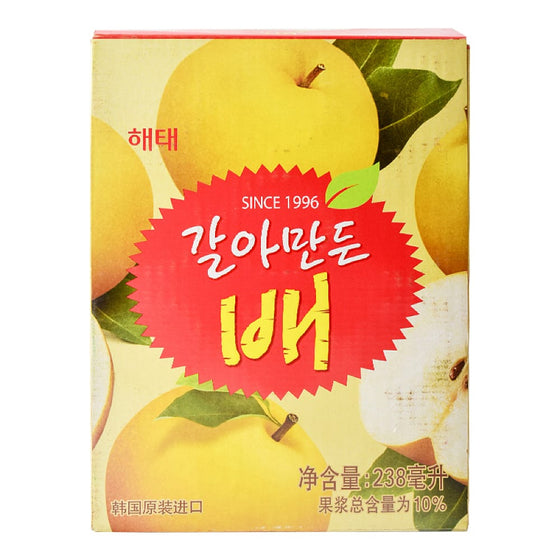 Nước Ép Lê Có Thịt Haitai 238 ml × 12 lon – nước ép lê Hàn Quốc