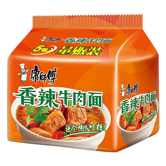 Master Kong Spicy Beef Noodles 103g, Pack of 5 Bags