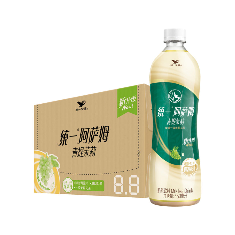 Uni-President-Assam-Milk-Tea-–-Green-Grape-Jasmine-450ml-x-15-Bottles---Ready-to-Drink-Bottled-Milk-Tea-1