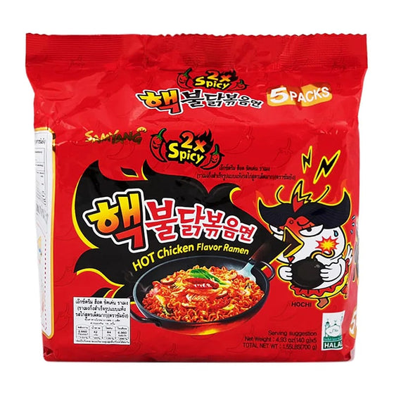 Samyang 2x Spicy Hot Chicken Flavor Ramen - 140g x 5 Packs
