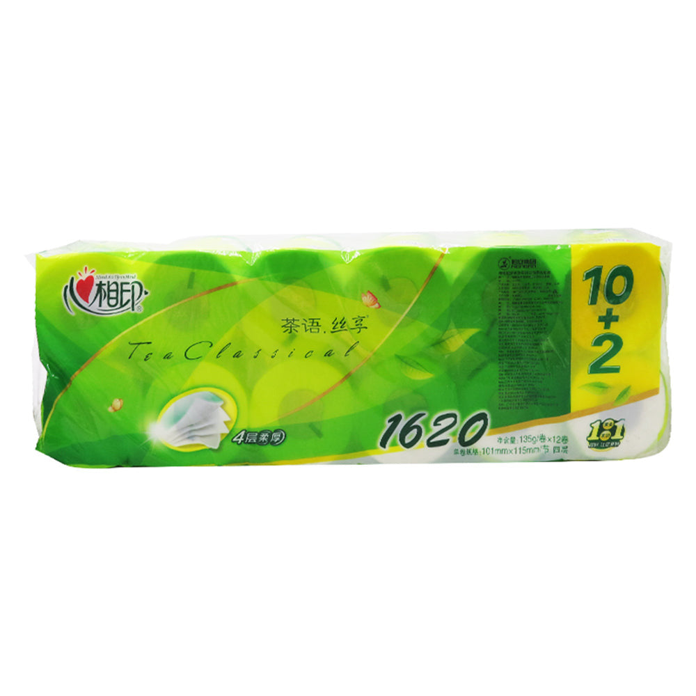 Giấy cuộn vệ sinh 4 lớp Hearttex 135 g × 12 cuộn – siêu mềm mịn, bền dai