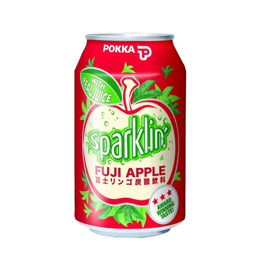 Nước khoáng có ga Pokka vị Táo Fuji 325 ml – giải khát sảng khoái