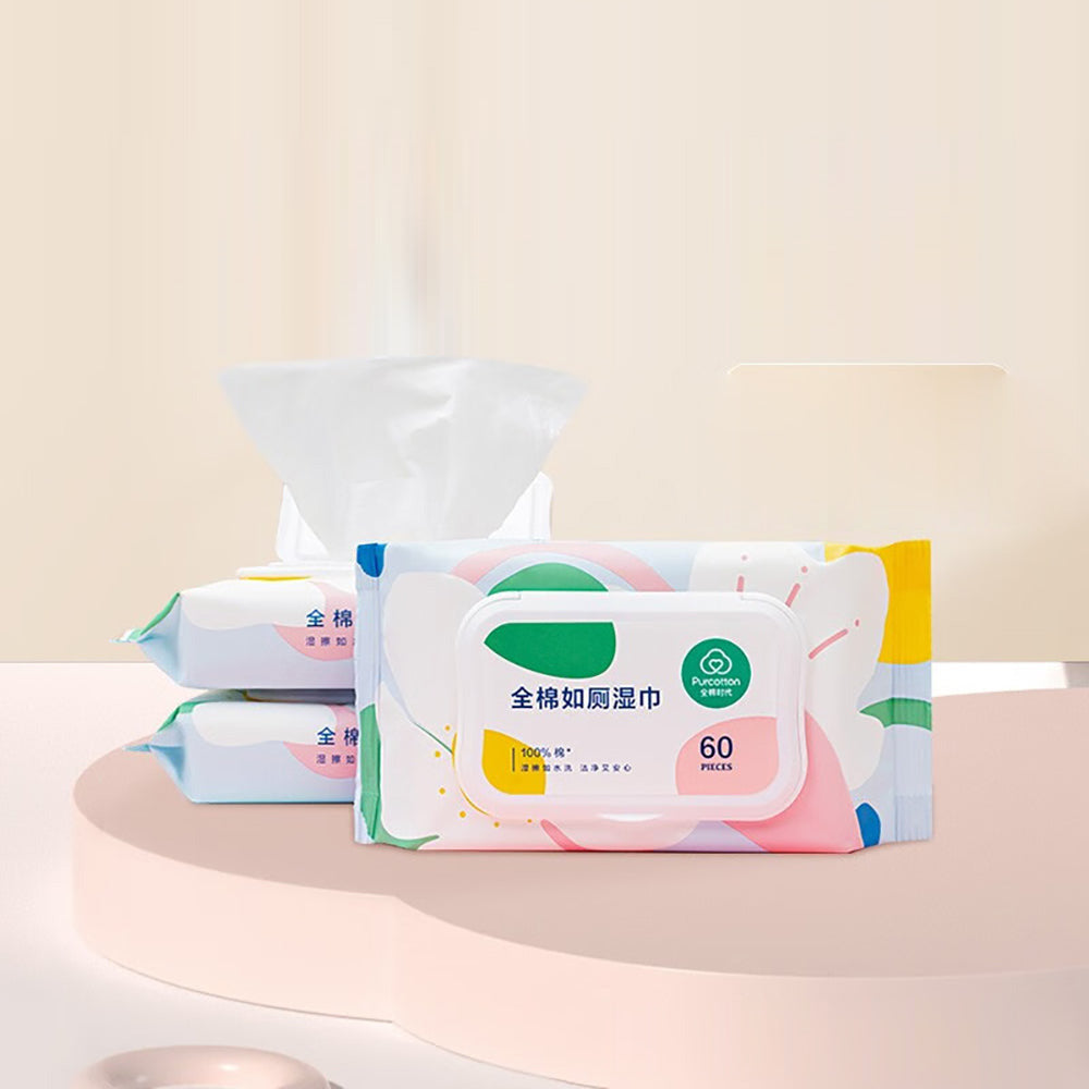 Khăn Ướt Vệ Sinh Purcotton 60 miếng – dịu nhẹ, an toàn cho da