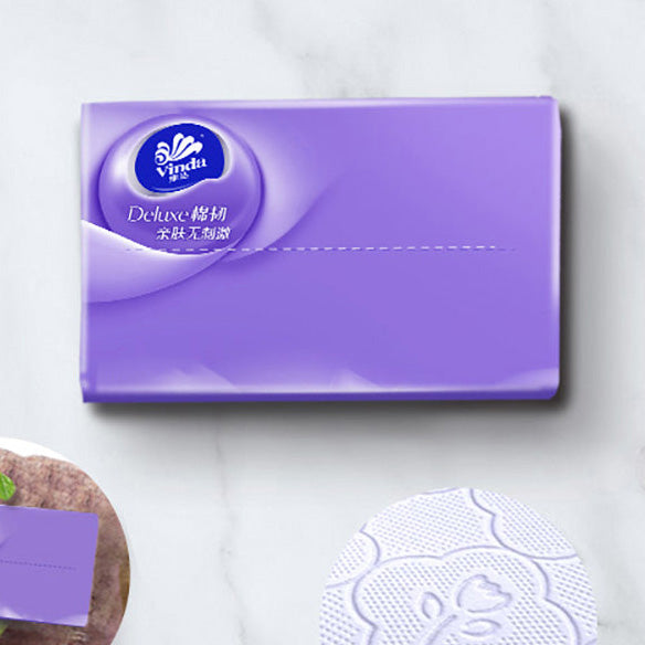 Khăn Giấy Vinda Deluxe 3 Lớp 100 tờ × 8 gói – mềm mại 4D, không kích ứng