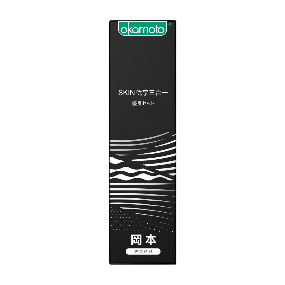 Okamoto-SKIN-Series-Premium-3-in-1-Condom-Variety-Pack---12-Count---Ribbed,-Ultra-Thin-&-Extra-Lubricated-1-2