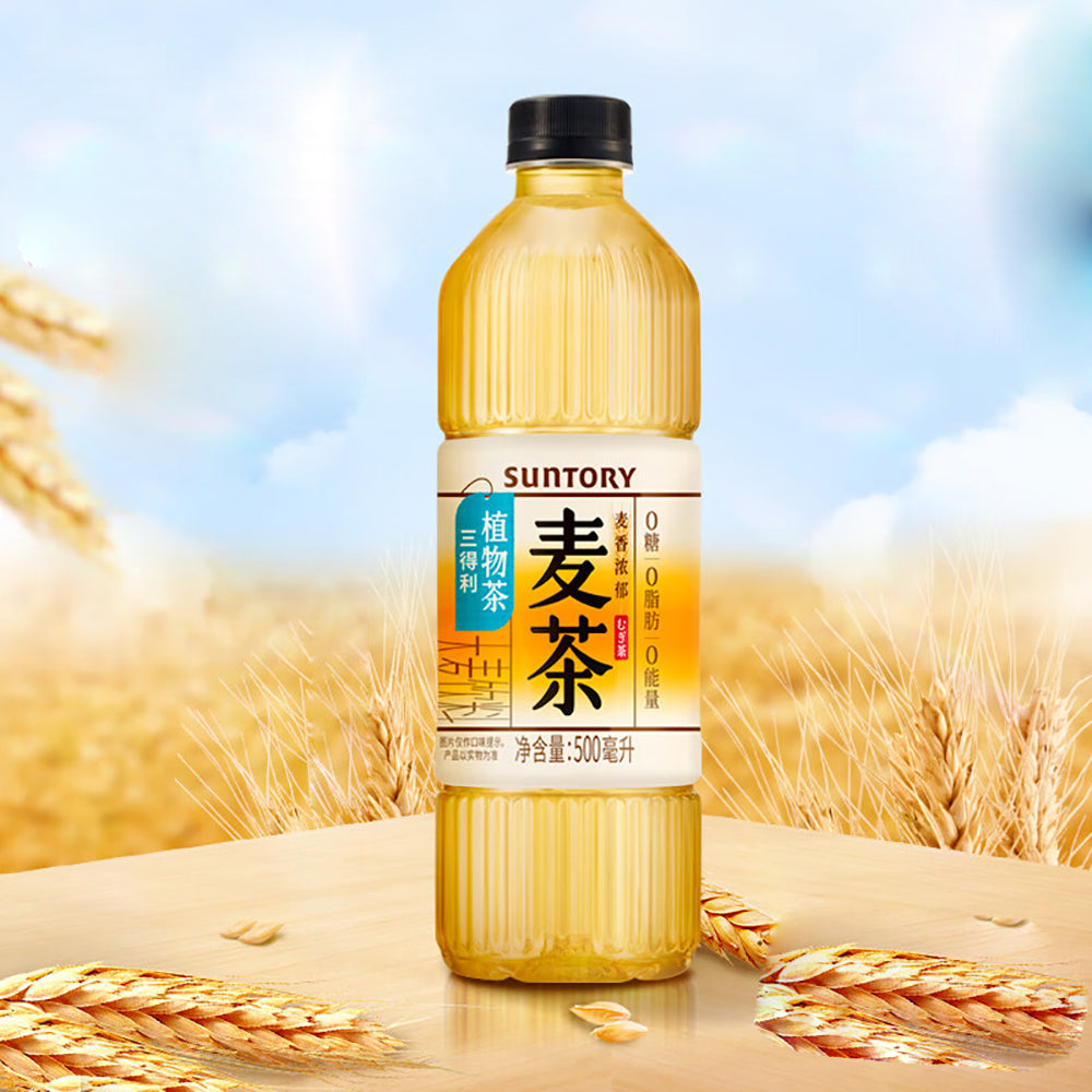 Trà Đại Mạch Suntory 500 ml – giải nhiệt không đường, 0 calo