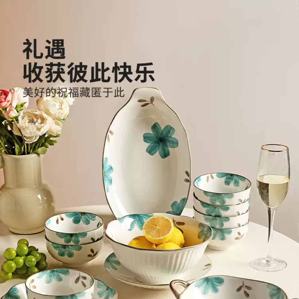 Modern-SweetHome-"Qingyuan"-8-Inch-Lotus-Leaf-Ceramic-Plate-–-Microwave,-Oven-&-Dishwasher-Safe-2