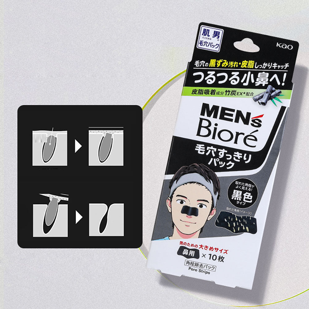 Miếng Dán Lột Mụn Đầu Đen Biore Men 10 miếng – than tre hút bã nhờn