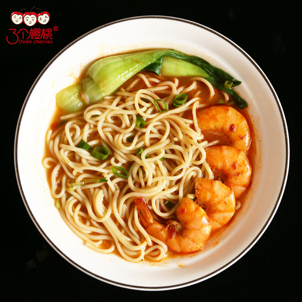 Three-Cherries-Xinjiang-Style-Hand-Pulled-Noodles-400g-–-Thick-Latiaozi-Wheat-Noodles-2