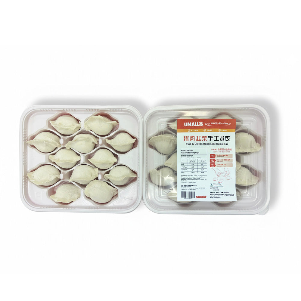 UMALL-Pork-&-Chives-Handmade-Dumplings-(Frozen)-–-12-Pieces,-360g-1