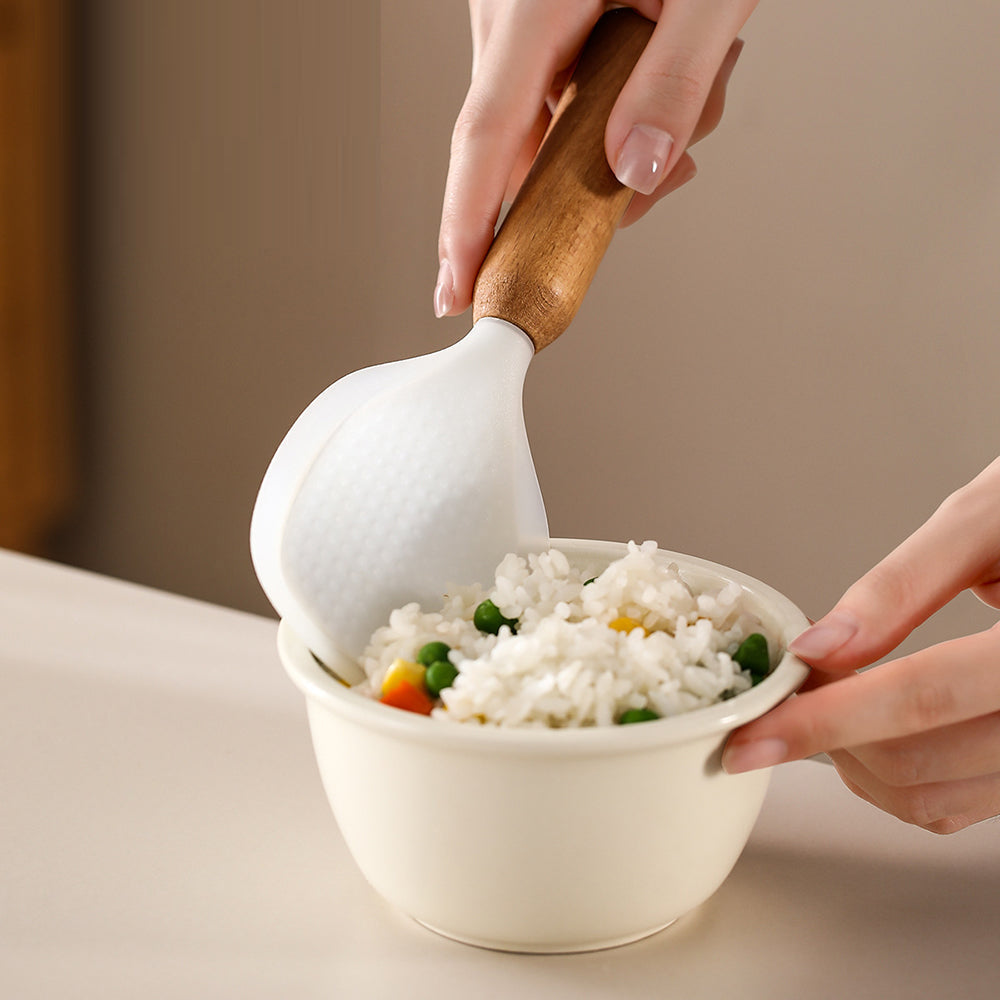 Muỗng Xới Cơm Đứng FaSoLa Off-White – chống dính, tiện dụng