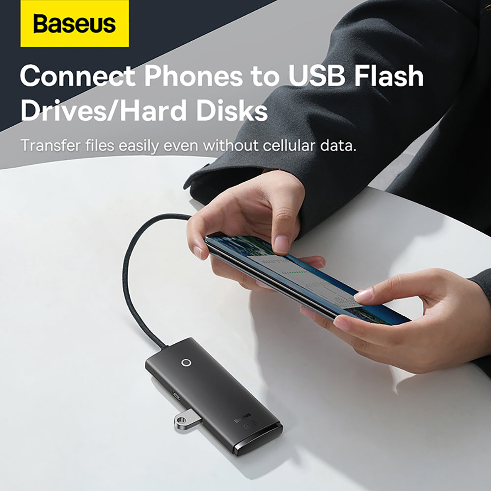Baseus-Lite-Series-Type-C-to-USB-3.0-4-Port-HUB-Adapter---25cm,-Black-1