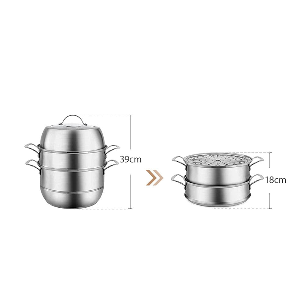 Nồi Hấp Inox Lifease 3 Tầng 28 cm, 8.8 L – nấu hấp đa năng