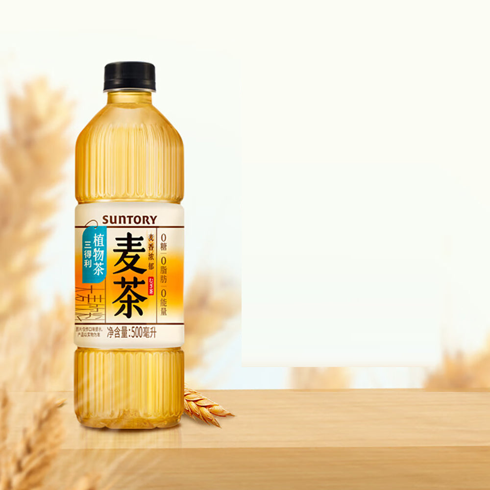 Trà Đại Mạch Suntory 500 ml – giải nhiệt không đường, 0 calo