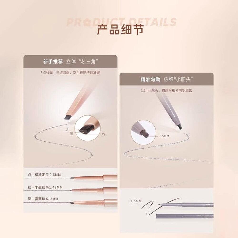 Judydoll-Soft-Focus-Matte-Brow-Sculpting-Pencil-1.8g-–-Triangular-Tip,-Built-In-Spoolie-3