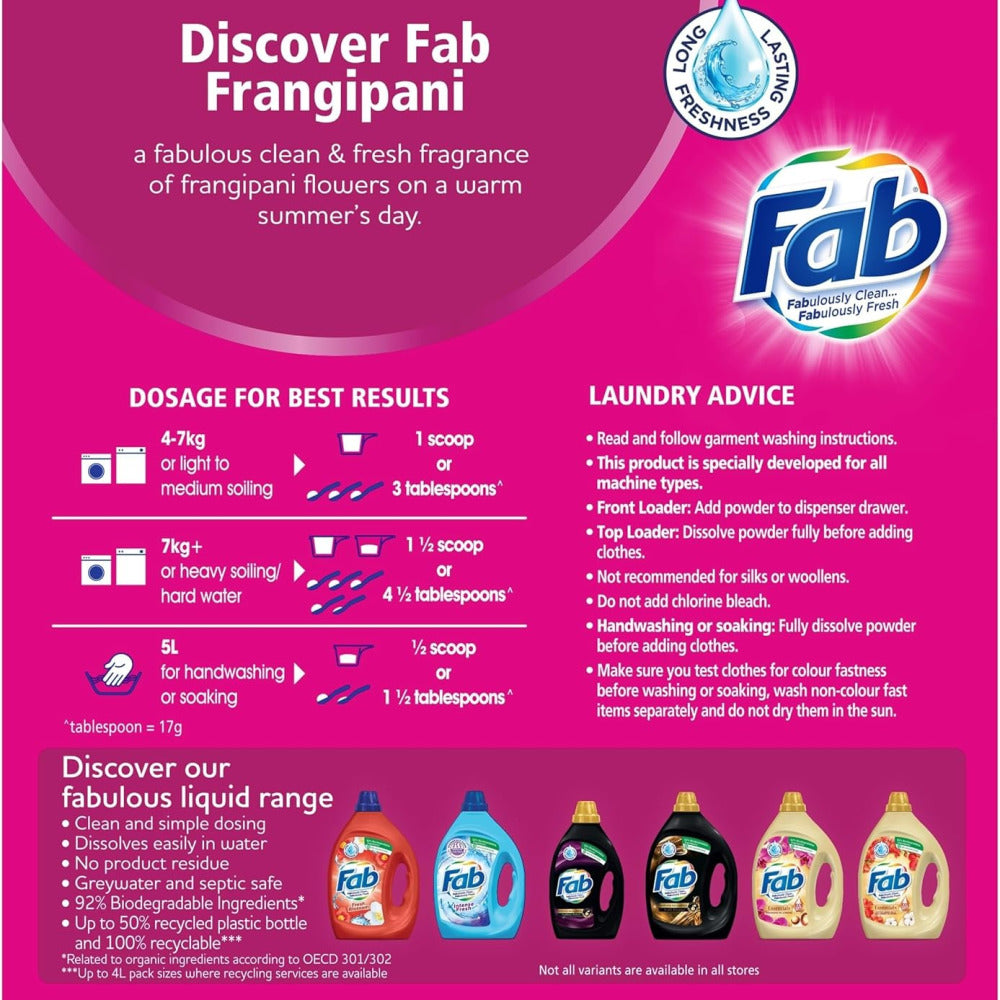 Fabfresh Fab Fresh Frangipani Laundry Powder 2kg – Asian Groceries Delivered ...