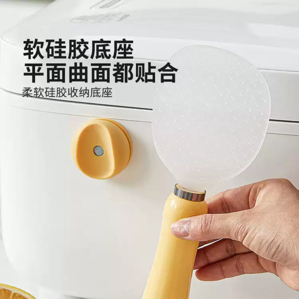 Modern-SweetHome-Stand-Up-Rice-Paddle/Spoon-with-Suction-Base-&-Magnetic-Mount,-Non-Stick-Surface-–-Yellow-3