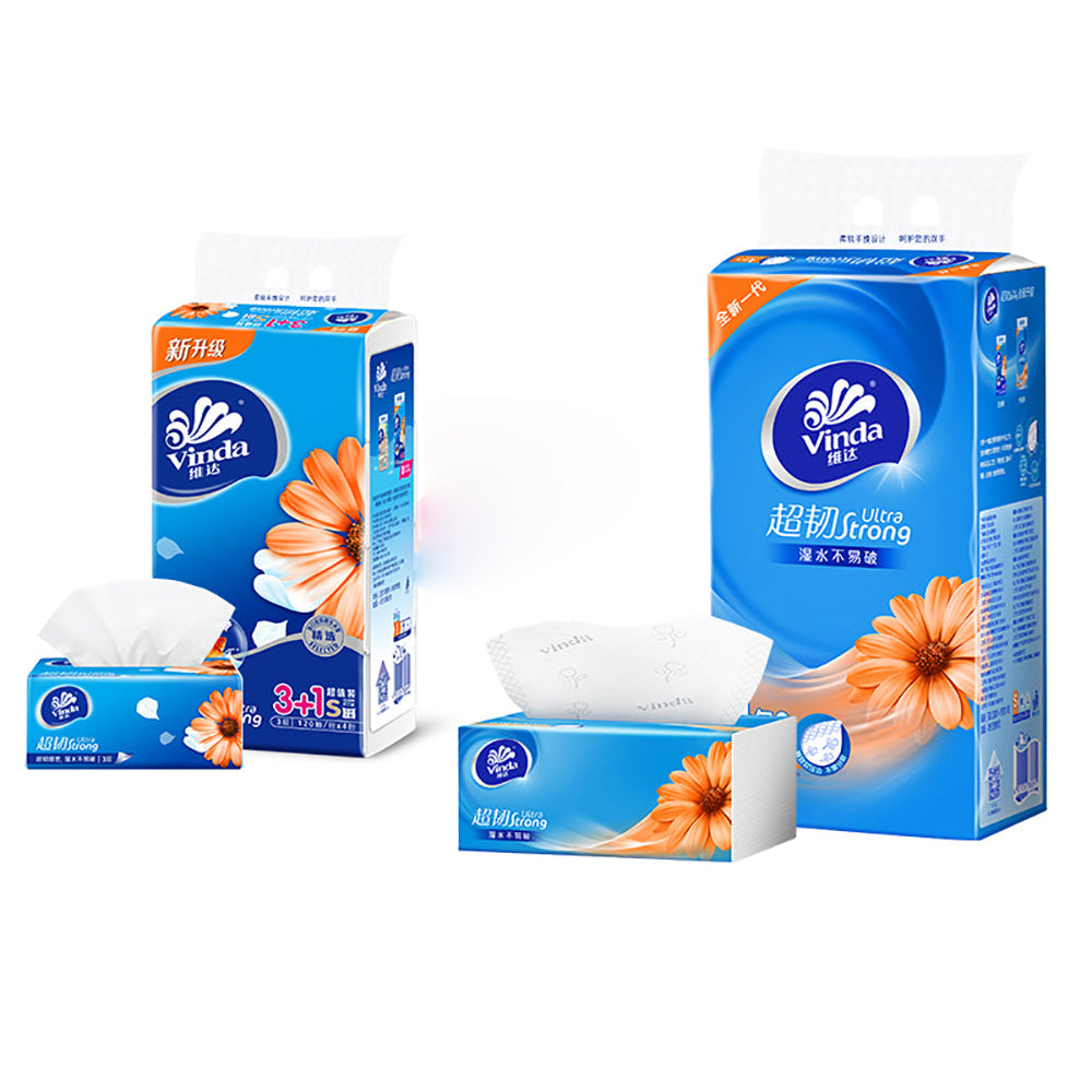 Khăn Giấy Vinda 3 Lớp 120 tờ x 4 gói – siêu dai, mềm mượt