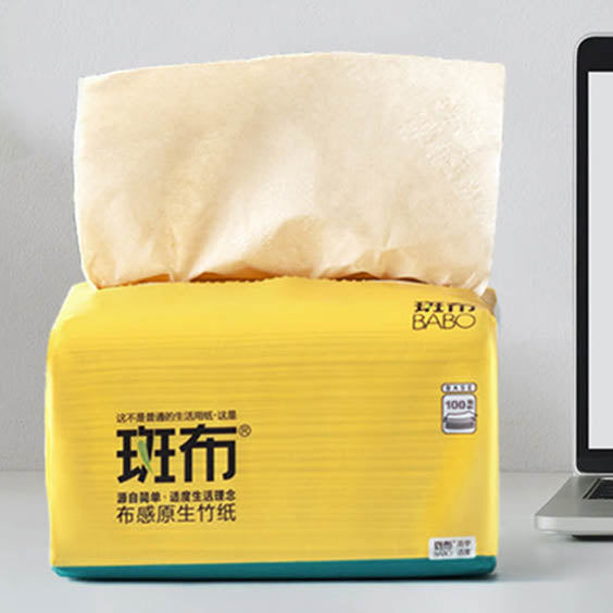 Khăn Giấy Babo 3 Lớp Sợi Tre 100 tờ × 6 gói – mềm mịn, thấm hút cao