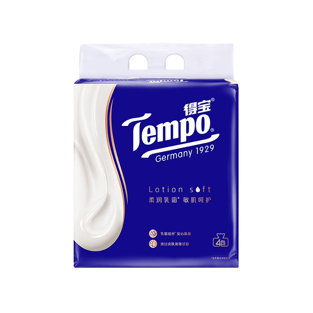Khăn Giấy Tempo Lotion Soft 70 tờ × 4 gói – mềm mịn, dưỡng ẩm da