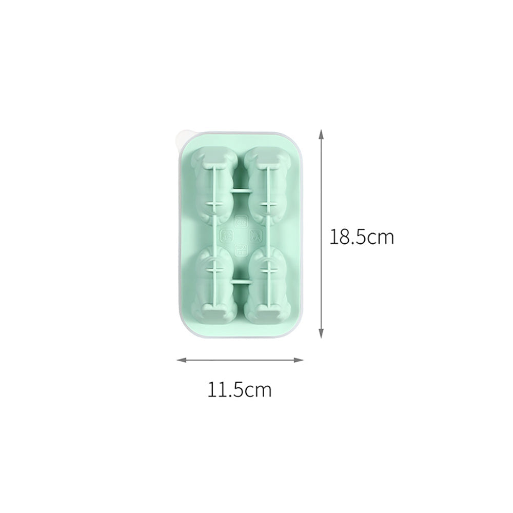 Khuôn Silicone FaSoLa Hình Chó Bulldog Pháp 4 ô – làm kem, thạch, chocolate