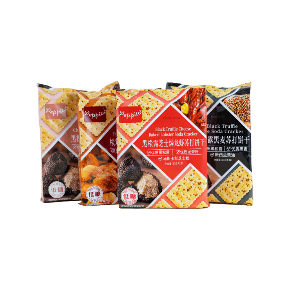 Peppito Black Truffle Cheese Baked Lobster Soda Crackers - 336g-1
