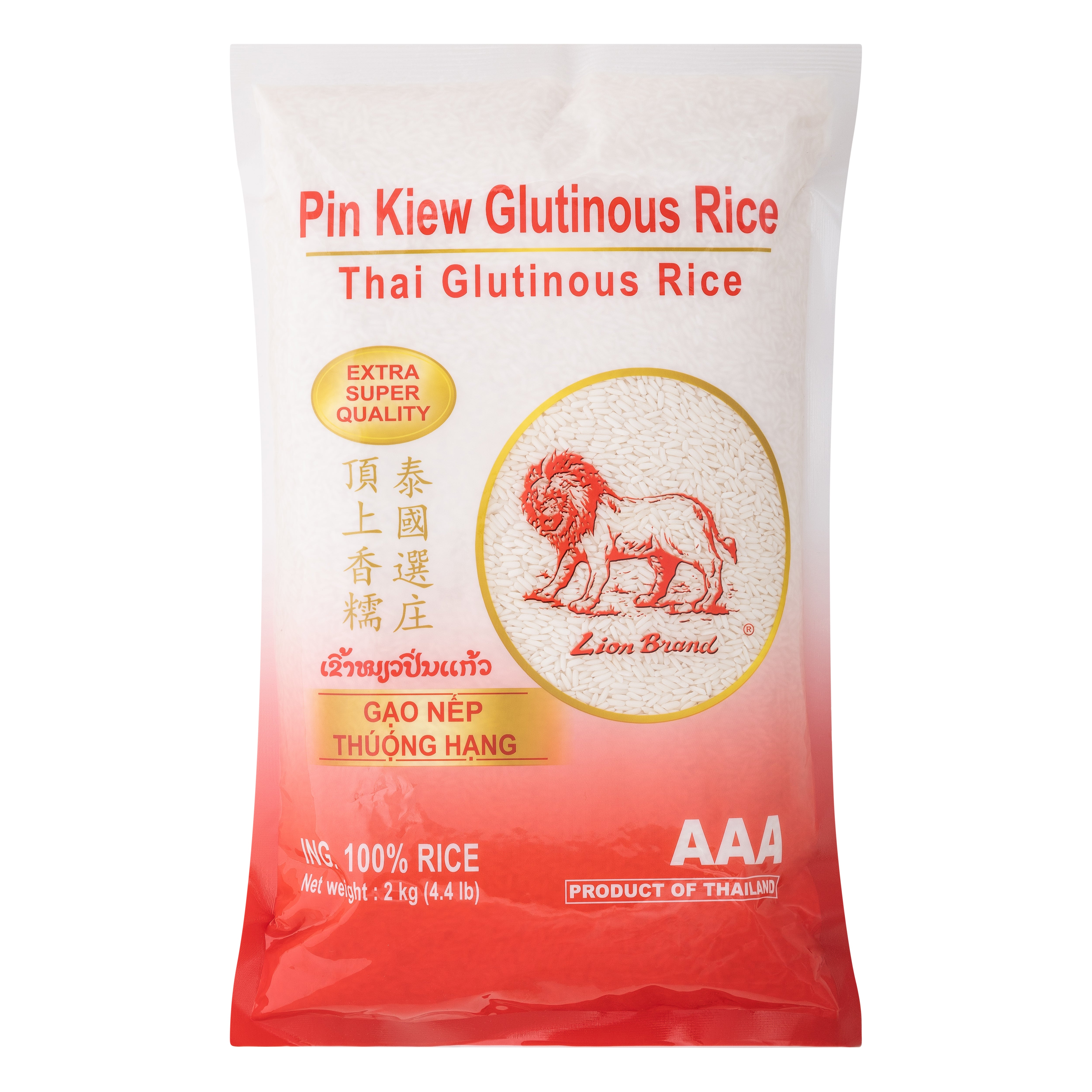 Lion Brand Thai Glutinous Rice 2kg - Sticky Rice – Asian Groceries ...