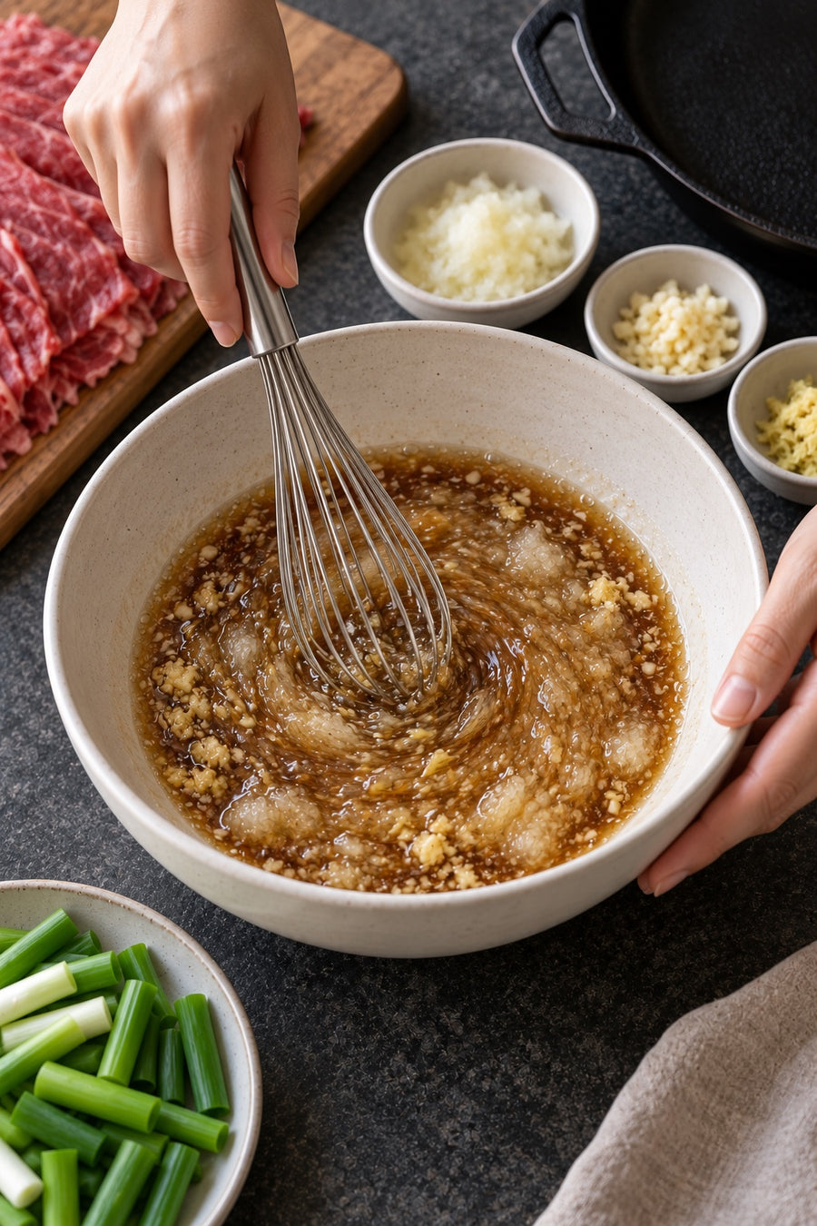 Beef Bulgogi, Korean BBQ Beef at Home, step 2: Mix the marinade