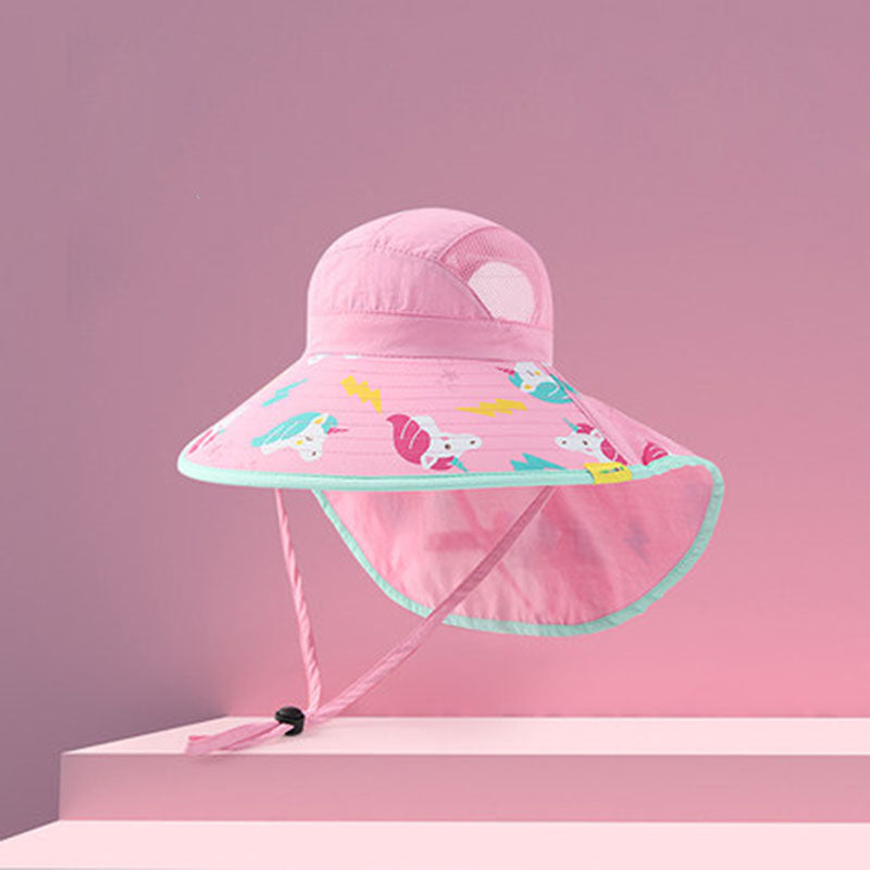 Nón Chống Nắng Trẻ Em Lemonkid Size S – vành rộng che gáy, kèm còi