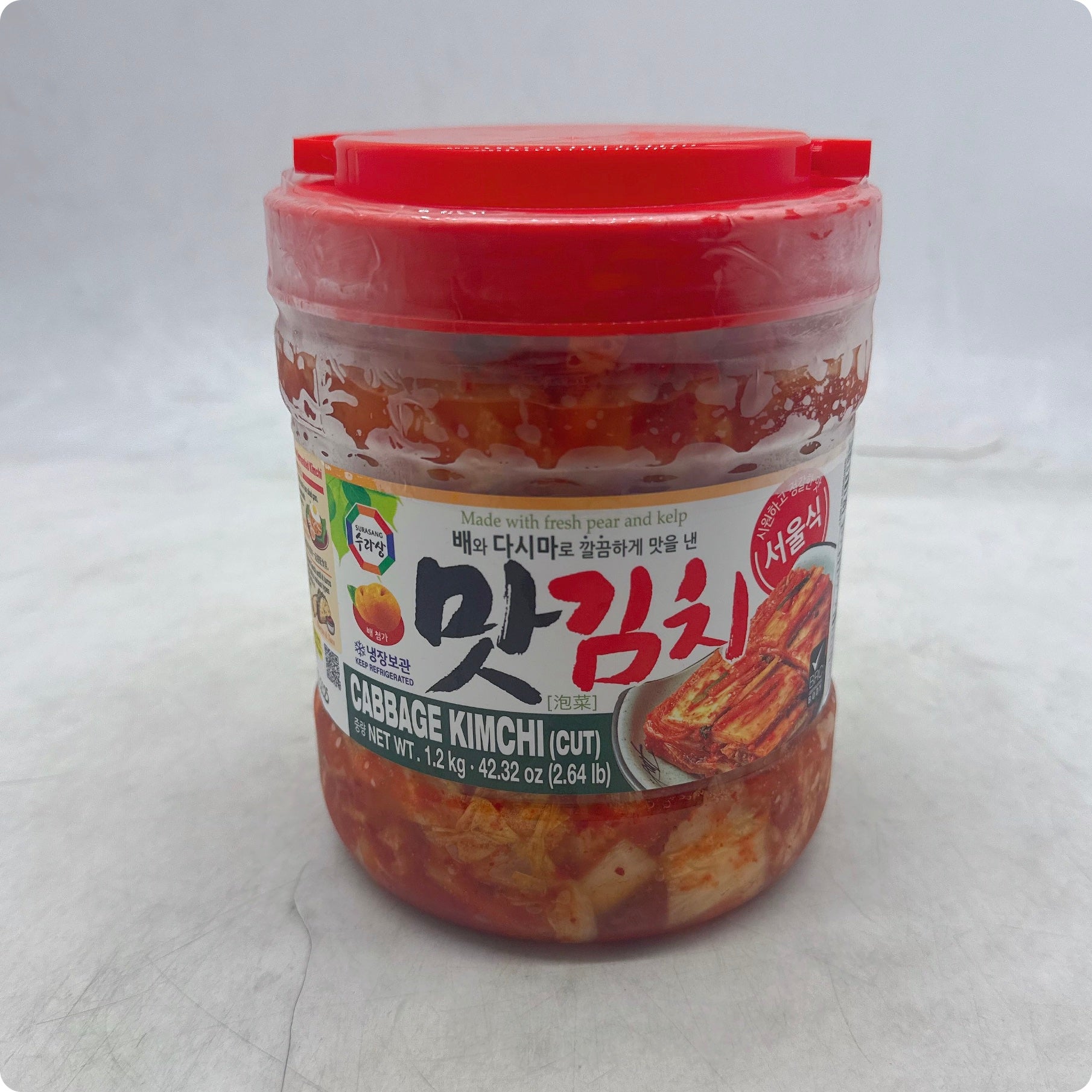 Kim Chi Cải Thảo Cắt Miếng Surasang 1.2 kg – vị lê Shingo & rong biển