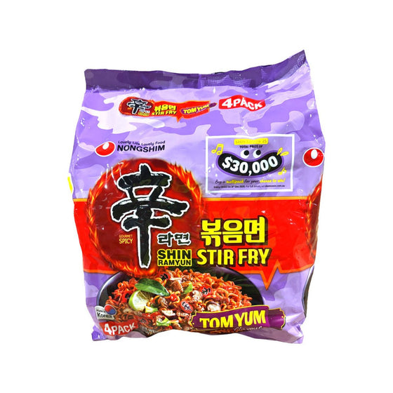 Nongshim Shin Ramyun Tom Yum Spicy Stir Fry Noodles - 4 Pack, 520g