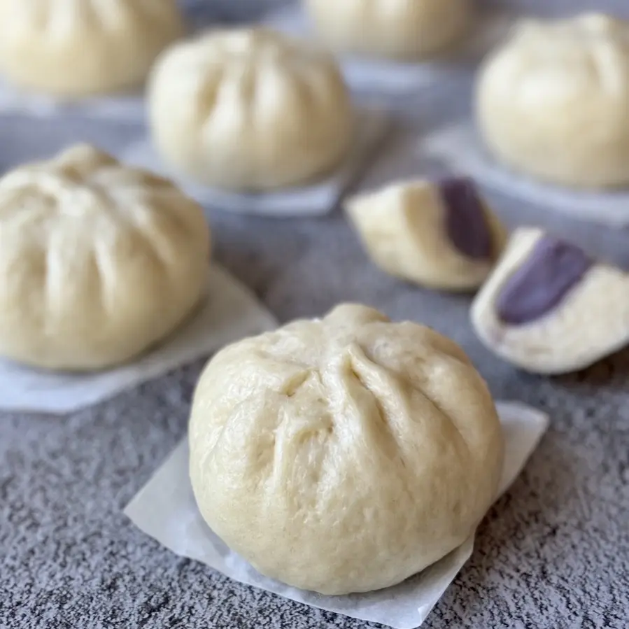 Steamed Taro Buns Steamed Taro Buns