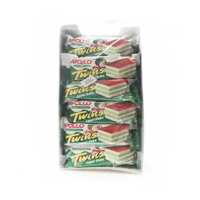 Apollo Coconut & Pandan Twins Layer Cake 18g*24