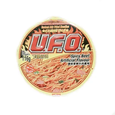 Nissin Ufo Spicy Beef Flavour Fried Noodles 116g
